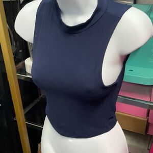 Elegant Navy Sleeveless Muscle Tee